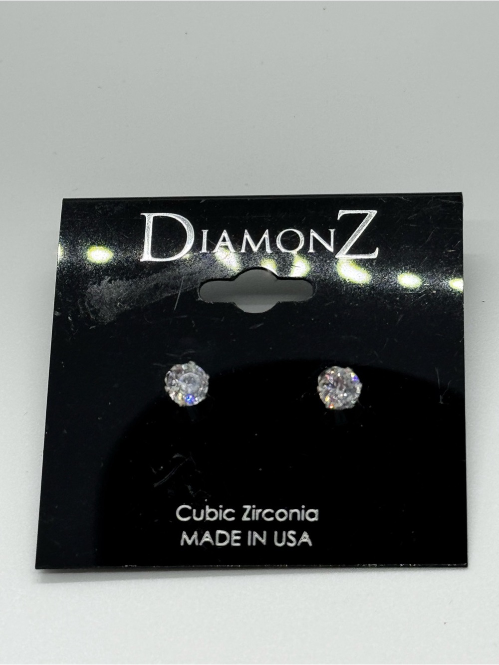 Clear Cubic Zirconia Stud Earrings - Sparkling Silver-Tone